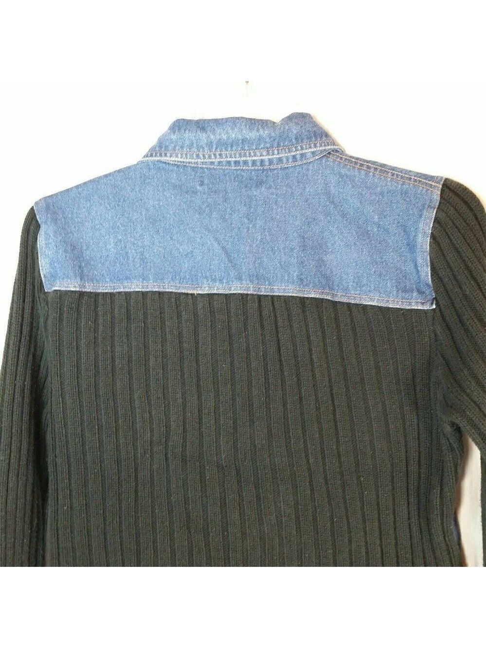 𝅺KIKIT Maurice Sasson Denim Shacket Jacket Size Small Ribbed Sleeve - Picture 4 of 10